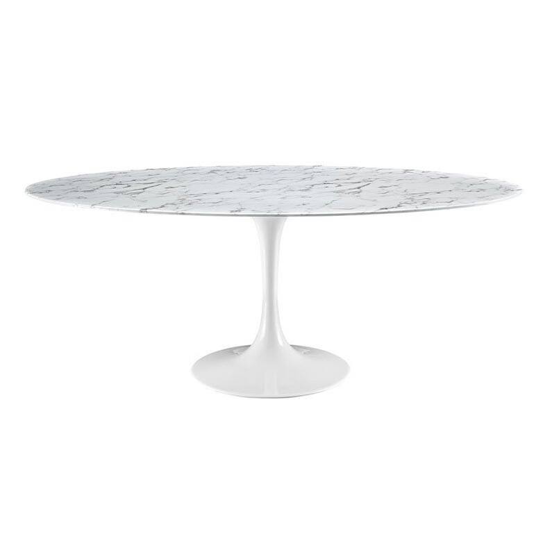Tulip Oval Marble Dinning Table 79" - N/A