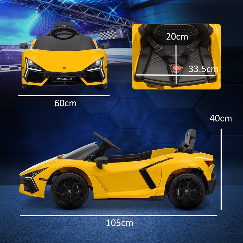 Lamborghini Revuelto Kids Electric Ride-On Car with Remote, Butterfly Doors, and Advanced Suspension