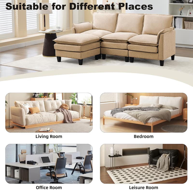 Luxury 3-Seater Sofa & Footstool – Ultra-Plush, Multi-Room Comfort