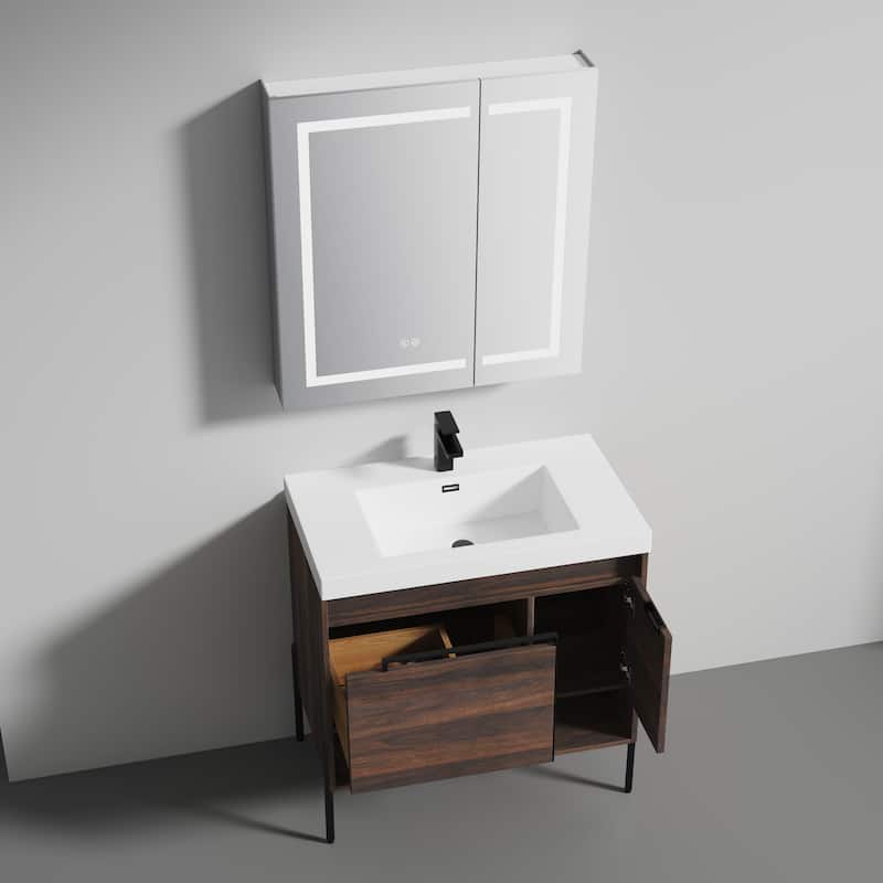 Blossom Turin 36 Inch Freestanding Bathroom Vanity with Acrylic Sink