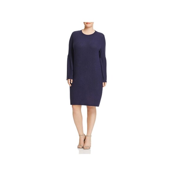 Bobeau Womens Plus Sweaterdress Bell Sleeves Shift
