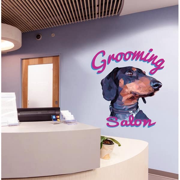 Shop Grooming Salon Polygonal Wall Decal Grooming Salon Polygon Modern Wall Art Sticker Overstock 31844795