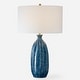 preview thumbnail 1 of 5, Uttermost Bixby Blue Table Lamp - 28.75" H X 17" W X 17" D
