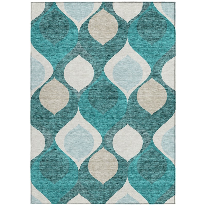 HomeRoots Ogee Transitional Rectangle Outdoor Rug