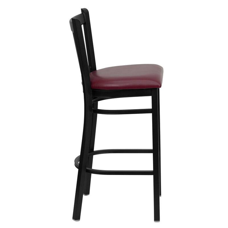 Vertical Back Metal Restaurant Barstool - 16.75"W x 18.75"D x 42"H - 16.75"W x 18.75"D x 42"H