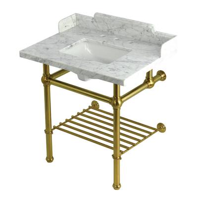 Kingston Brass LMS3030MBSQB-P-SET Pemberton 30" Rectangular Brass,