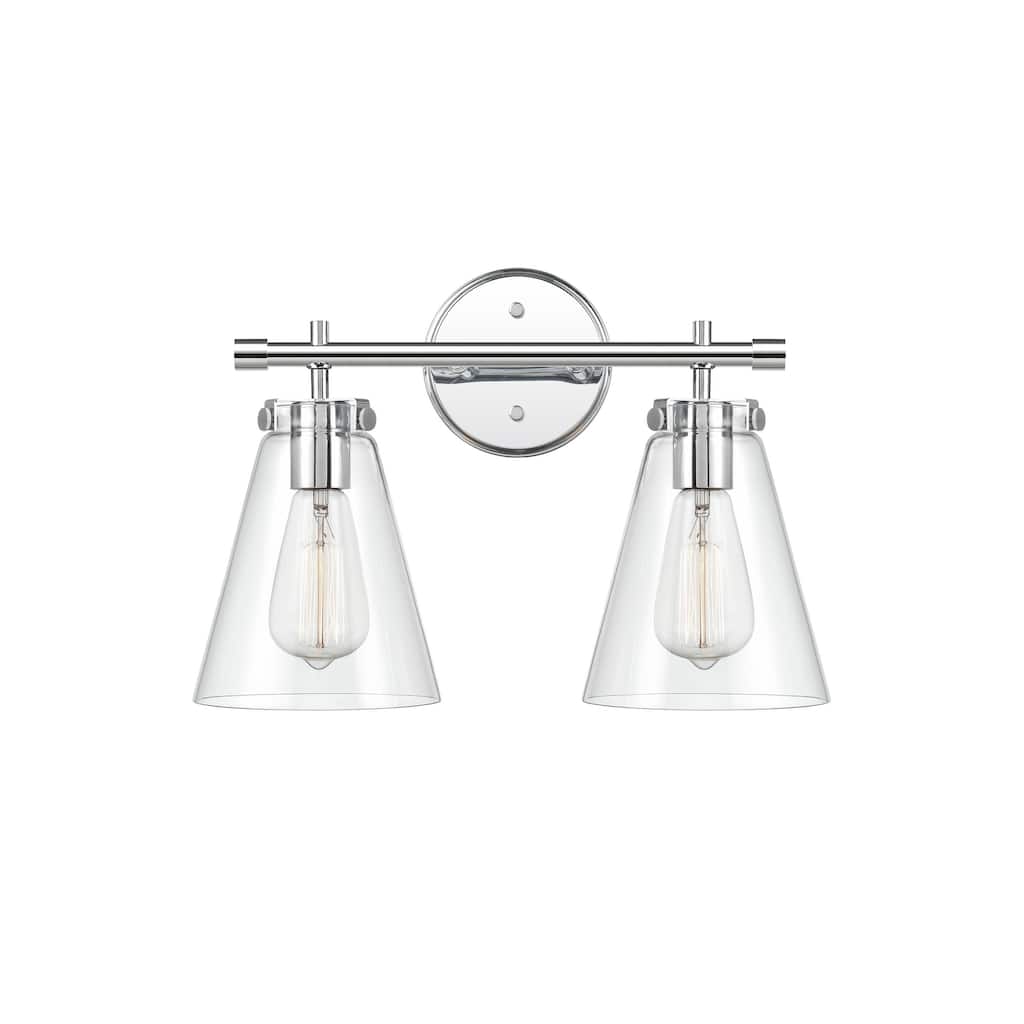 Millennium Lighting Aliza 2 Light Bathroom Vanity Fixture with Clear Glass Shades