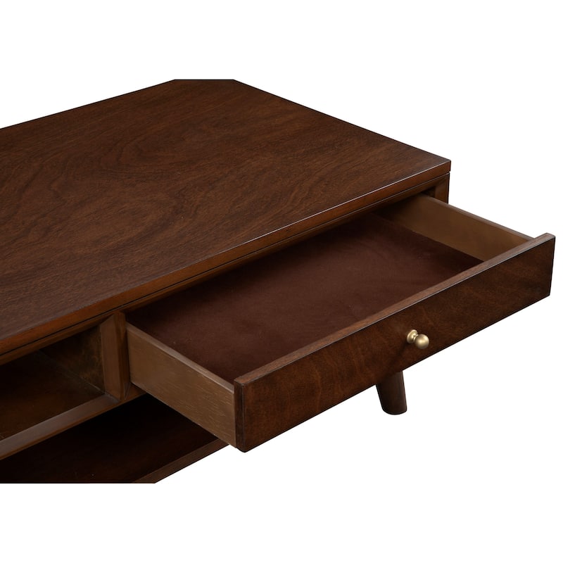 Alpine Furniture Flynn Mid Century Modern 1 Drawer Coffee Table