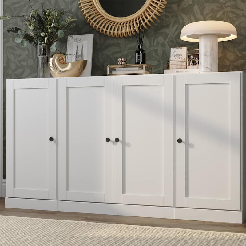 Palace Imports 100% Solid Wood 65" Sideboard with Shaker Doors, 2-Drawers & Adjustable Shelves