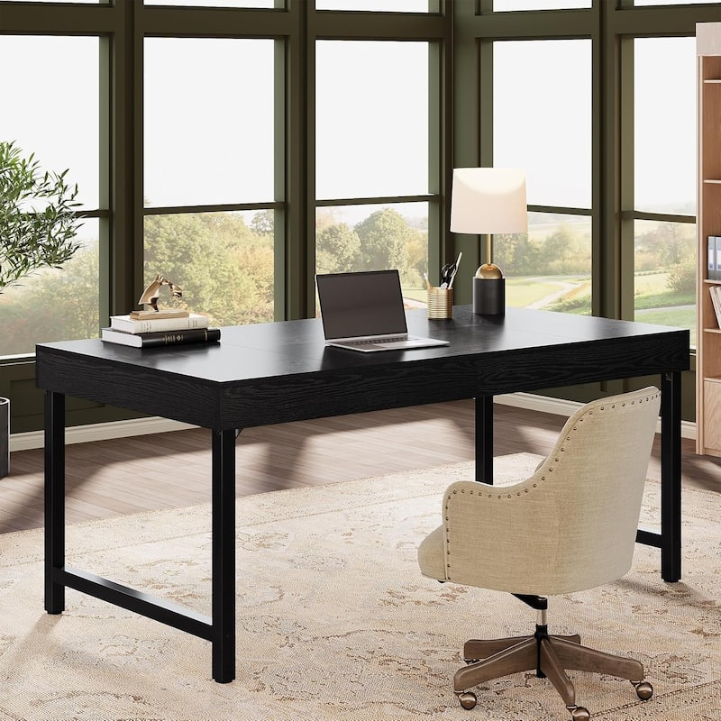 55" Industrial Executive Desk for Home Office, Small Conference Table