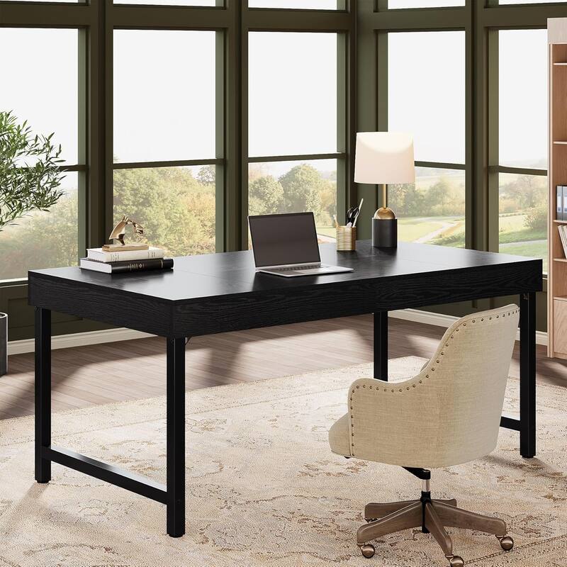 55" Industrial Executive Home Office Desk, Rustic Simple Computer Laptop Desk