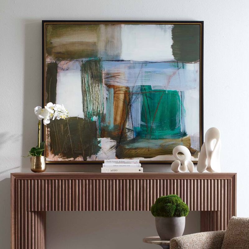 Uttermost Green Fields Framed Abstract Canvas