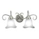 preview thumbnail 8 of 9, Bella 2-Light 19.75 in. W Brushed Nickel Bathroom Vanity Lighting Fixture, White Alabaster Scalloped Glass Shade, Reversible