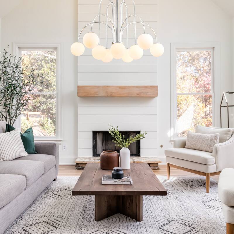 Modern Sputnik Glass Bubble Chandelier in Gold for Dining Room
