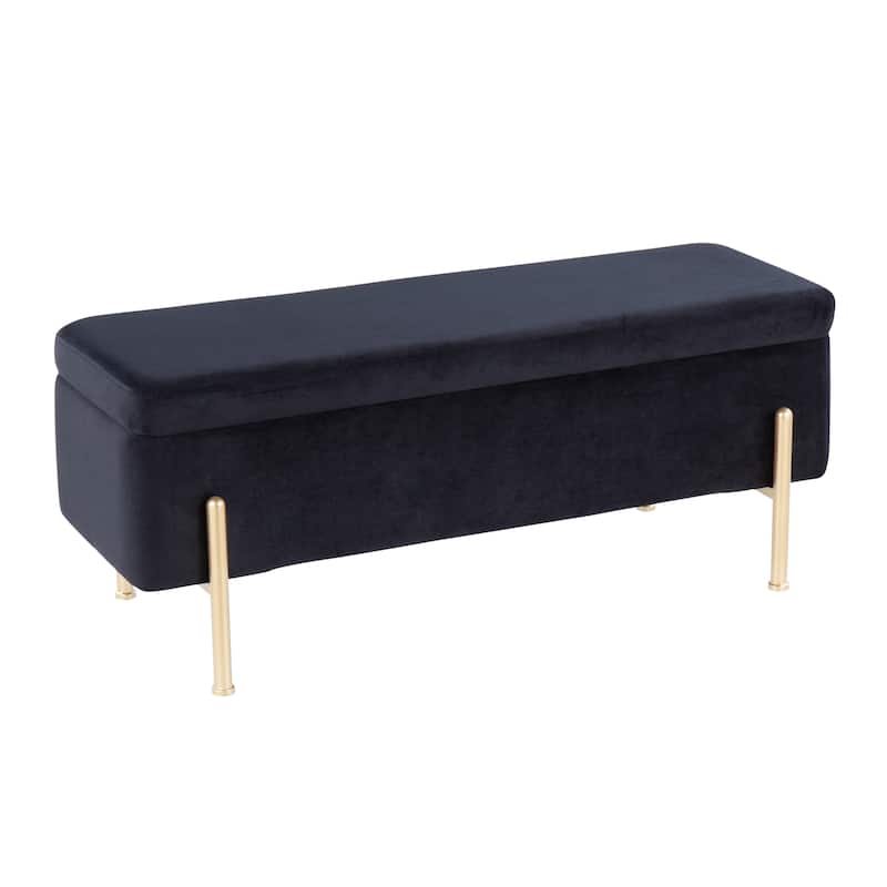 Silver Orchid Galotti Storage Bench with Flip-Top Lid