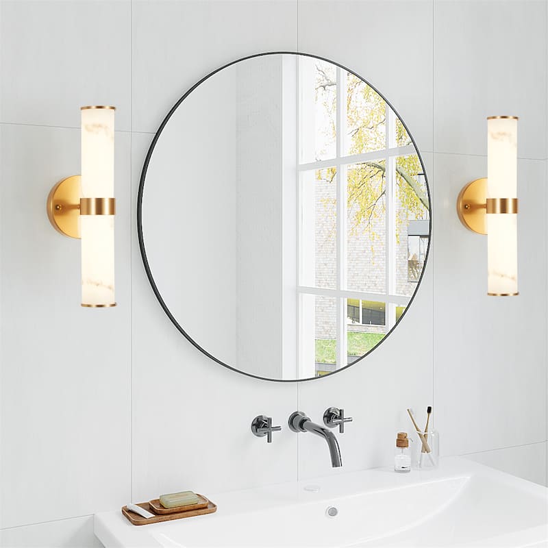 Set of 2 Resin Imitation Marble Texture Wall Light