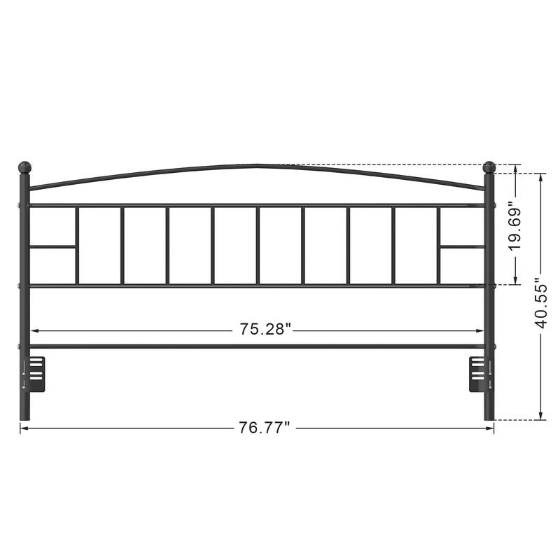 Javlergo Full/Queen/King Size Victorian Style Black Metal Headboard Heavy Duty Steel Curved Headboard Only for Bedroom