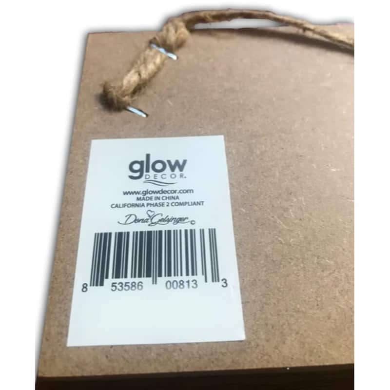 Red White Santa Printed Christmas Wall Sign Rope Hanger 4" x 10"