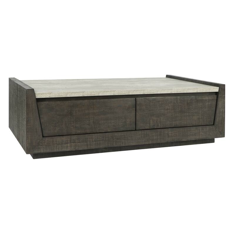 Classic Home Tori 58" Reclaimed Wood Coffee Table in Dark Brown