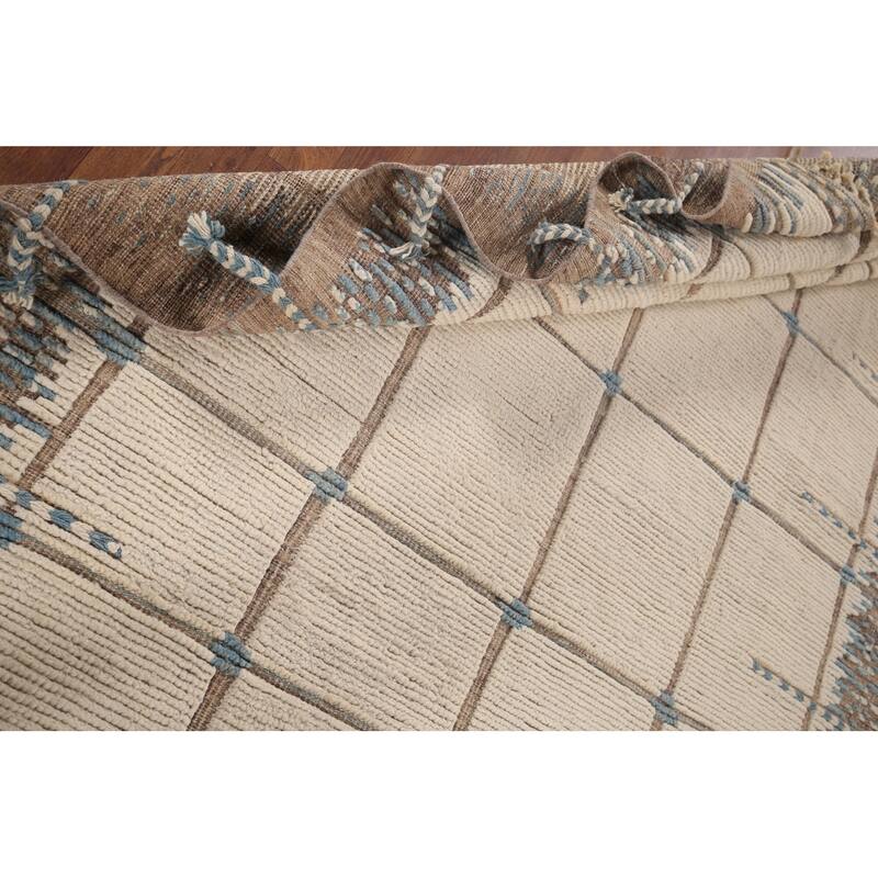 All-Over Moroccan Modern Area Rug Handmade Wool Carpet - 6'0"x 9'6"