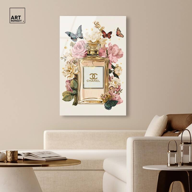 Glam Bloom Butterfly Perfume Acrylic by Art Remedy, Ready to Hang