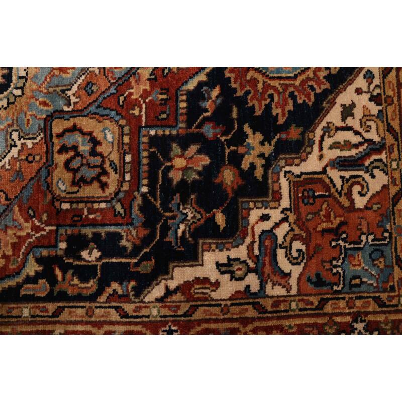 ECARPETGALLERY Hand-knotted Jules Sultane Dark Navy Wool Rug - 4'0 x 5'11
