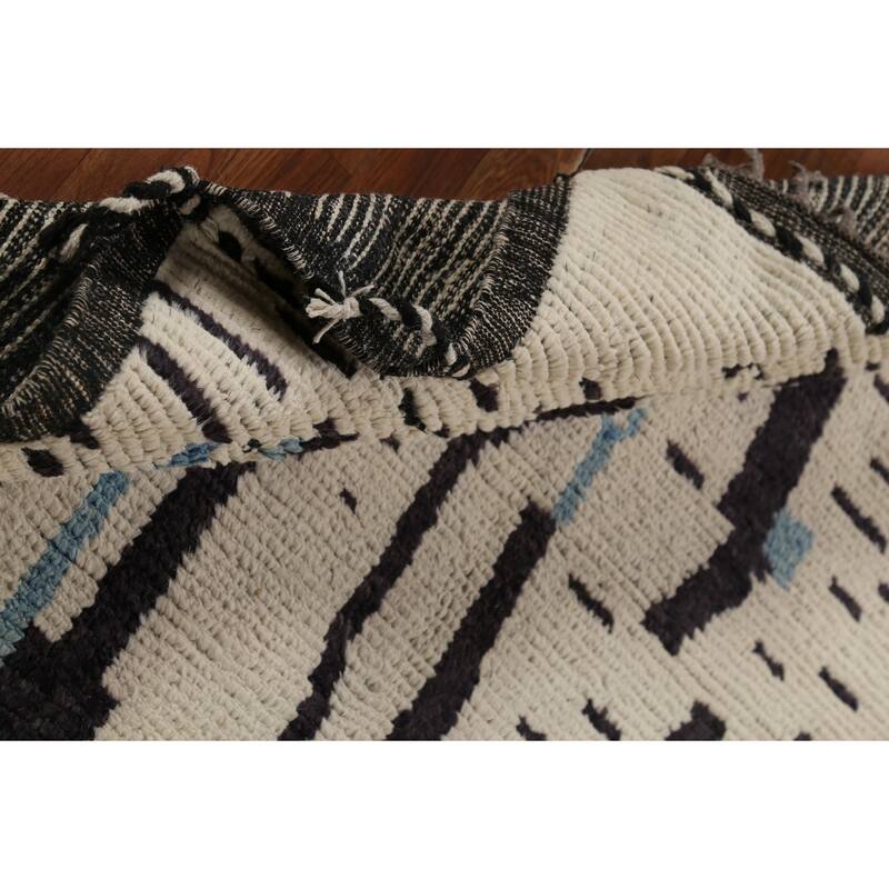 Abstract Moroccan Oriental Area Rug Handmade Contemporary Wool Carpet - 6'11"x 10'5"