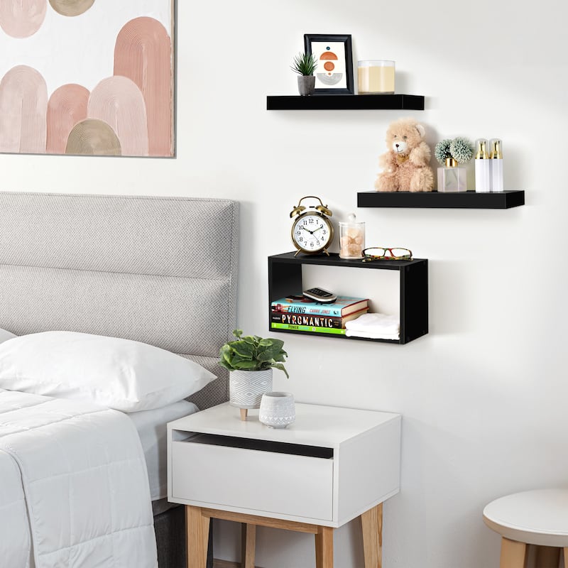 Sorbus Floating Shelves for Wall Set of 3 - 16"L X 5.5"W X 7.75H
