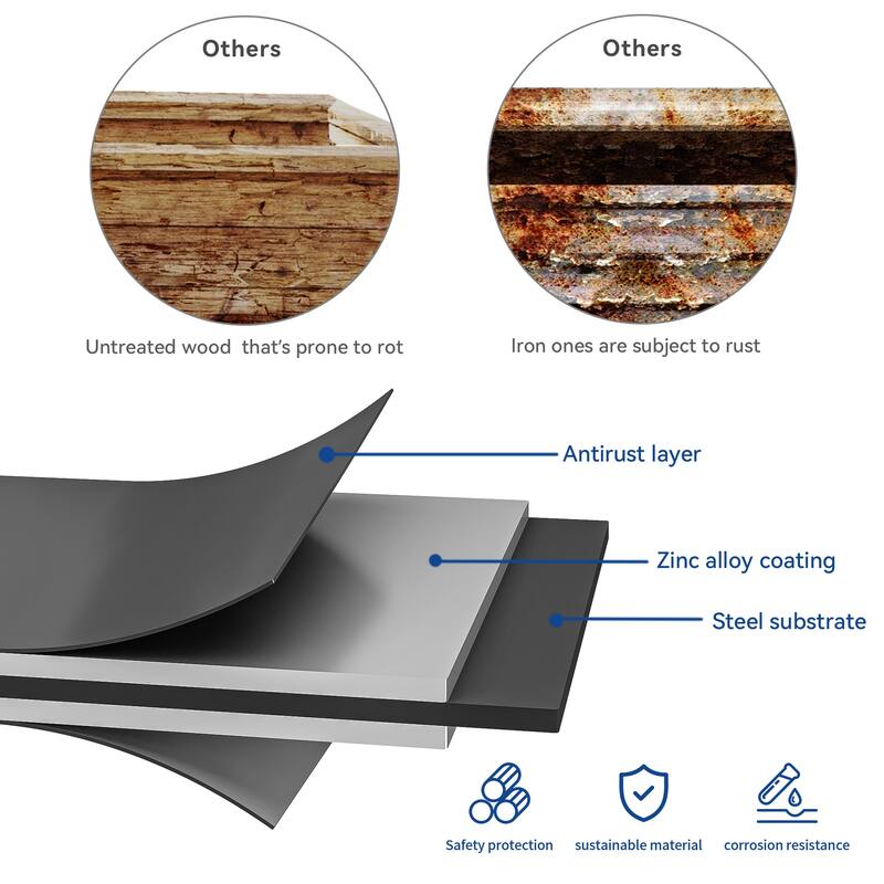 Moasis Outdoor Metal Raised Garden Bed with Gloves