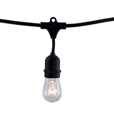 Bulbrite 48 ft Indoor/Outdoor 15-Socket (E26) Decorative String Light Kit, Black