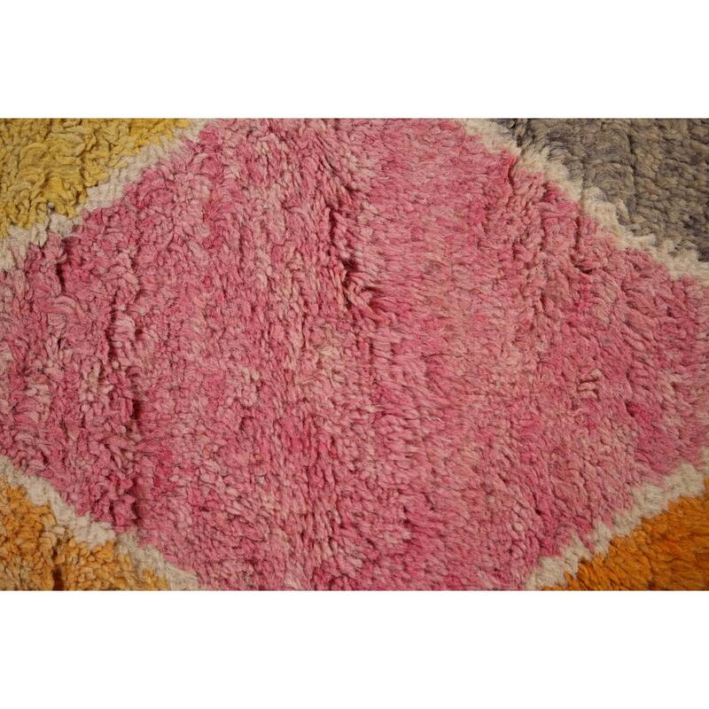 Colorful Trellis Moroccan Area Rug Handmade Wool Carpet - 6'0" x 9'3"