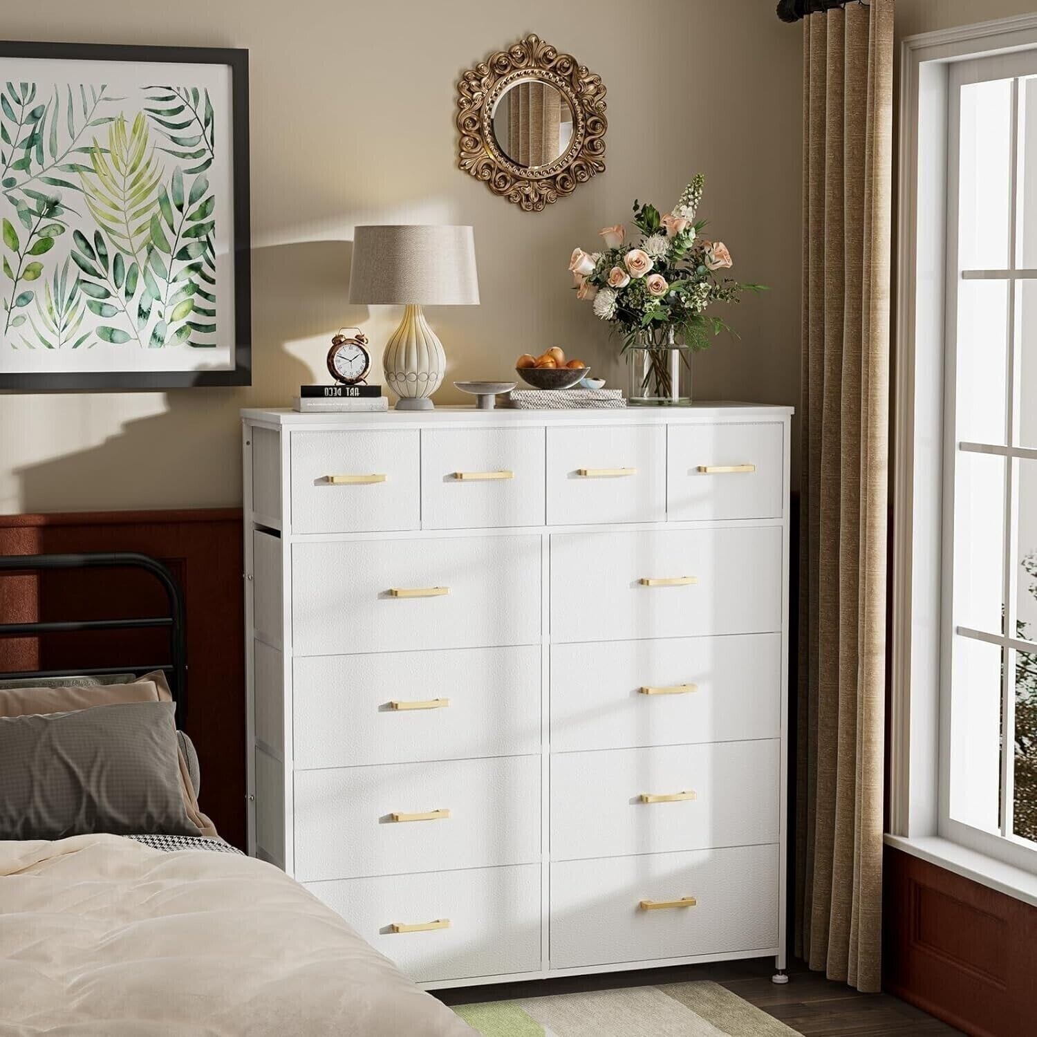 oversized dresser 9 Drawer White Dresser for Bedroom - 55