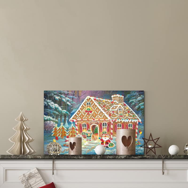 Santa's Ginger Workshop-Premium Gallery Wrapped Canvas - Ready to Hang