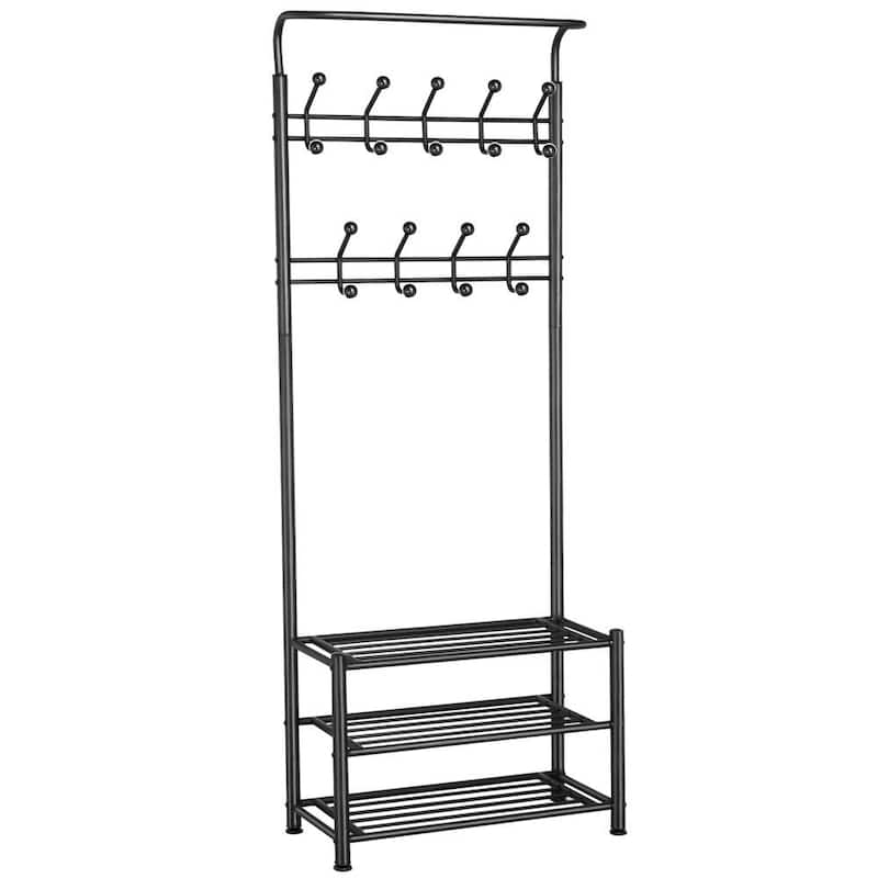 Yaheetech 74" H Metal Coat Racks Free Standing Entryway Storage Rack