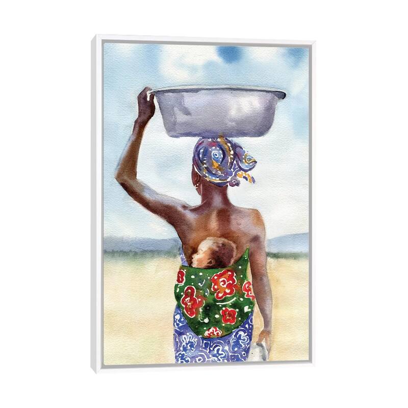 iCanvas "African Mother" by Rachel Parker Framed Canvas Print - White - 40x26