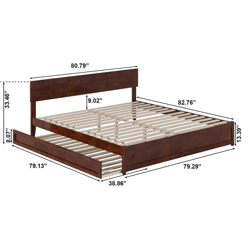 Wesley Platform Bed with Panel Footboard and Twin XL Trundle