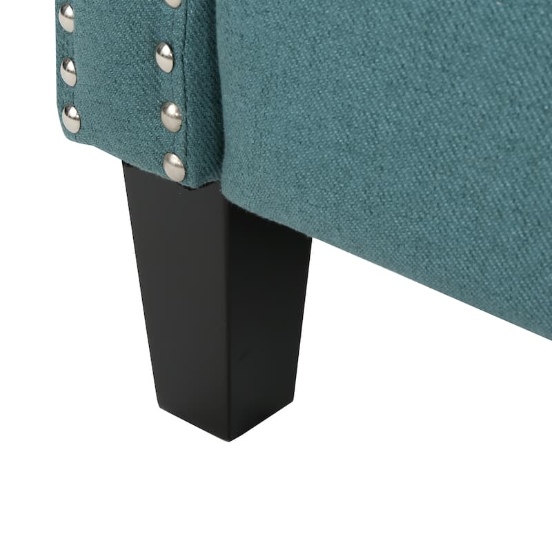 Pushback Recliner Chair, Fabric Armchair Push Back Recliner with Rivet Trim, Mid Century Tufting Accent Chair for Living Room