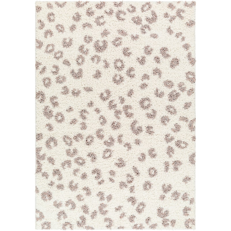 Livabliss Birmingham Animal Print Plush Area Rug - 5' 3" x 7' - Slate/Orange Spots