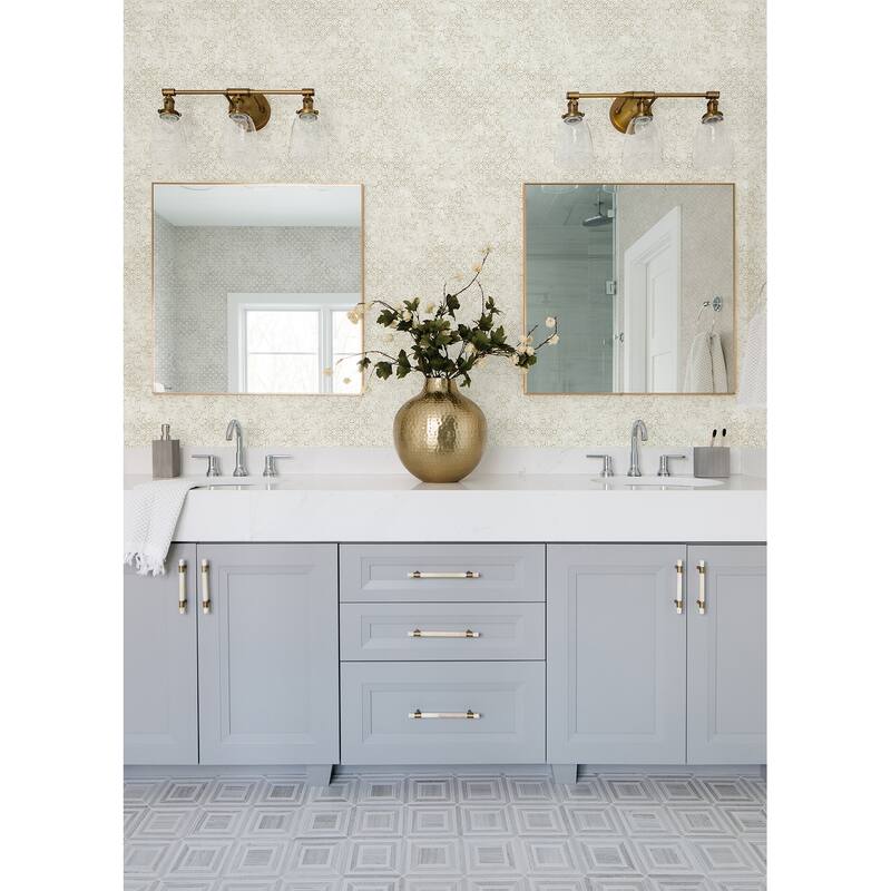 A-Street Prints Khauta Champagne Floral Geometric Wallpaper