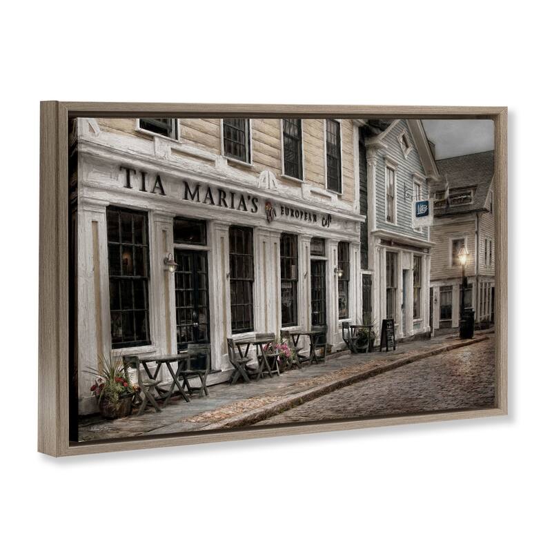Stupell European Cafe Architecture Framed Floater Canvas Wall Art Design By Robin-Lee Viera