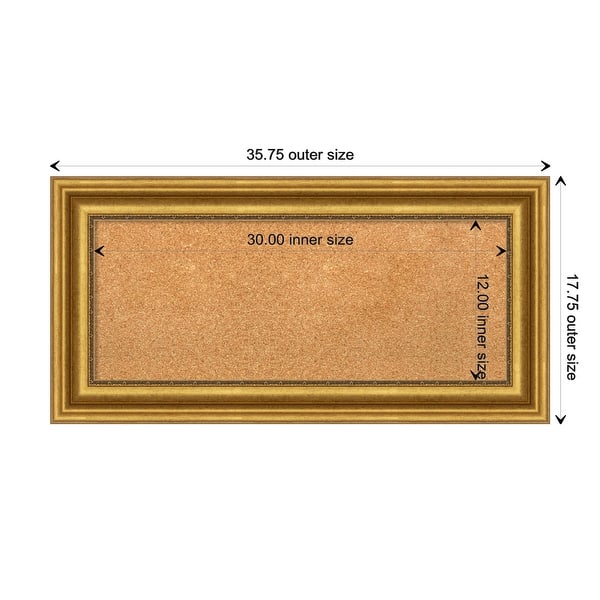 dimension image slide 2 of 15, Parlor Framed Cork Bulletin Memo Board