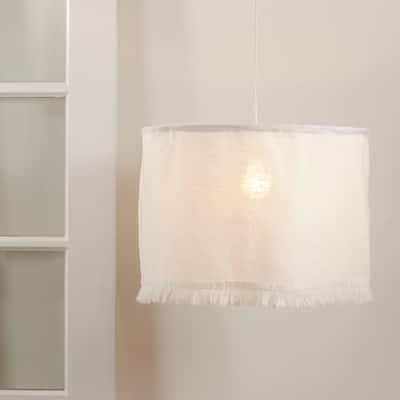 Lamp Shade With Stonewashed Fringe Design