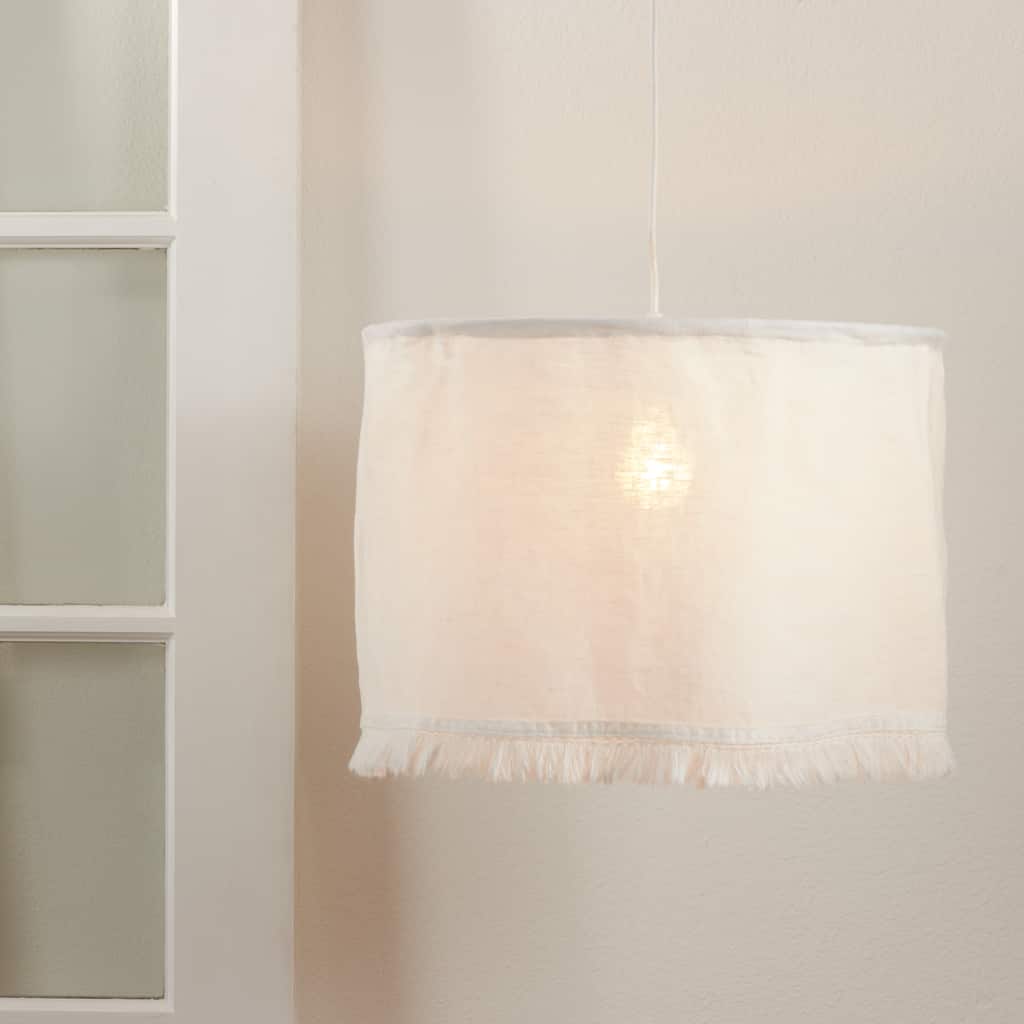 Lamp Shade With Stonewashed Fringe Design