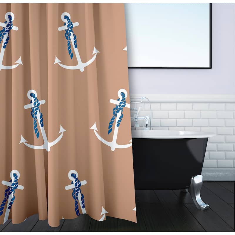 71 x 74-inch Anchor Whimsy Geometric Print Shower Curtain