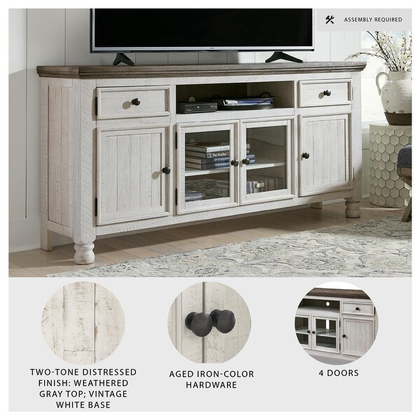 Signature Design by Ashley Havalance Gray/White 74-inch TV Stand