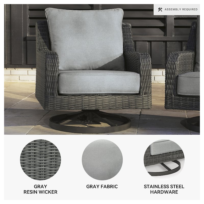 Elite Park Outdoor Swivel Lounge Chair - 32.25" W x 34" D x 33" H