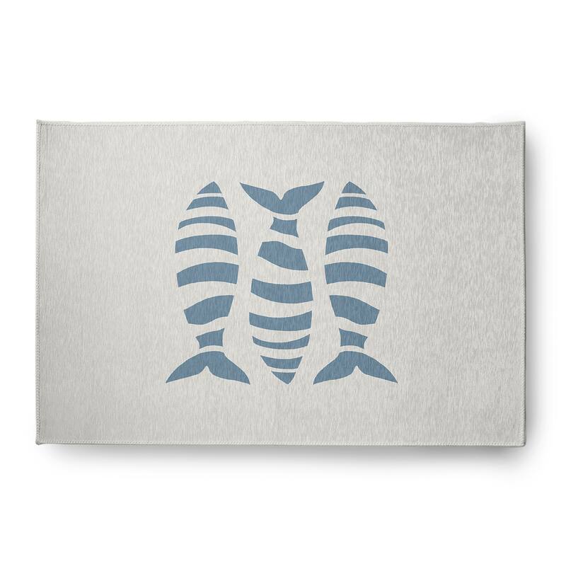 Puzzle Fish Nautical Indoor/Outdoor Rug - Dusty Smoke - 4' x 6'