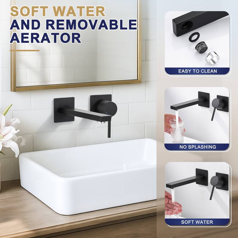 WOWOW Wall Mount Single Handle Bathroom Faucet in Modern