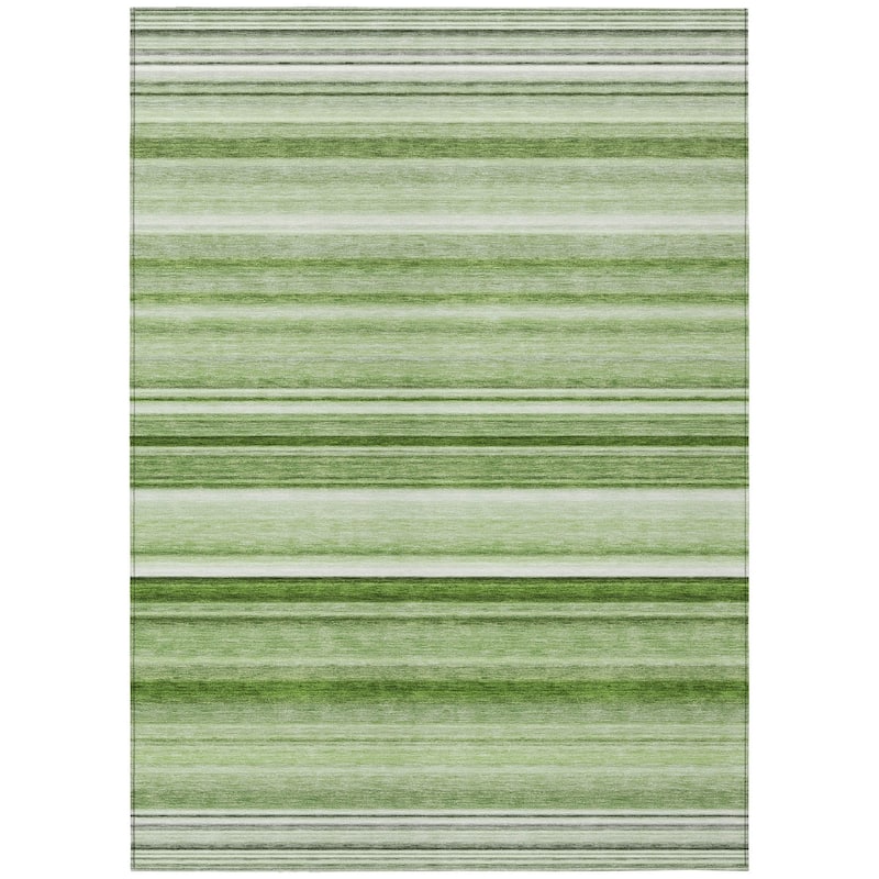 Machine Washable Indoor/ Outdoor Chantille Multi Stripe Rug