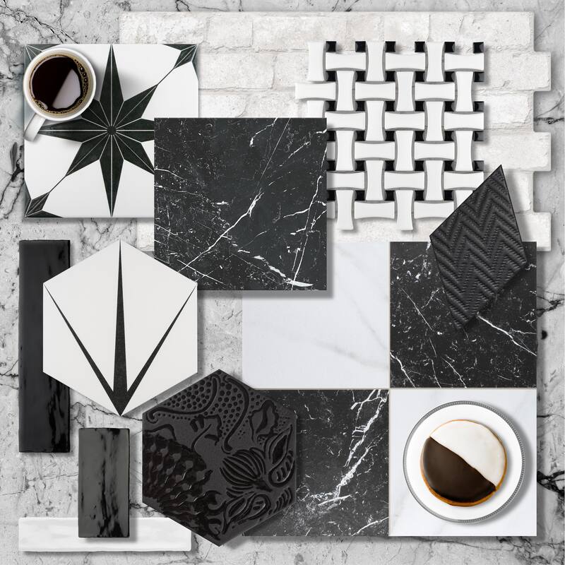 Merola Tile Timeless Marquina 9-3/4" x 9-3/4" Porcelain Floor and Wall Tile